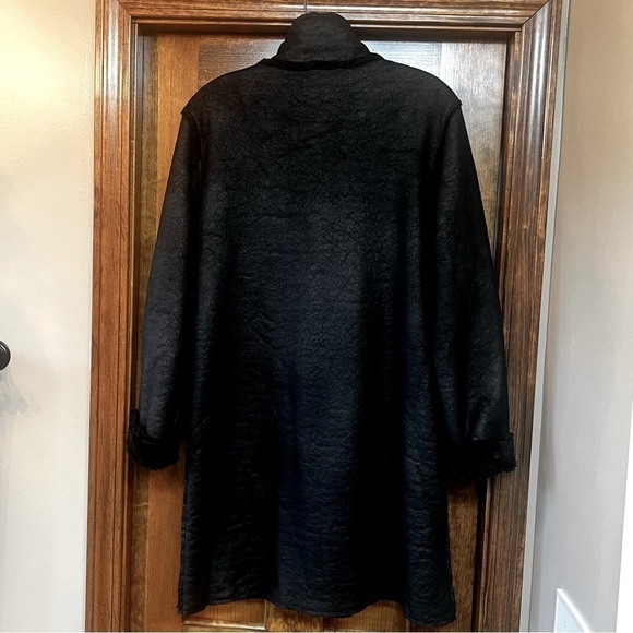 SALE 1/2 OFF Women's Faux Shearling Coat Karen Kane Sz‎ S Black EUC - Picture 4 of 15